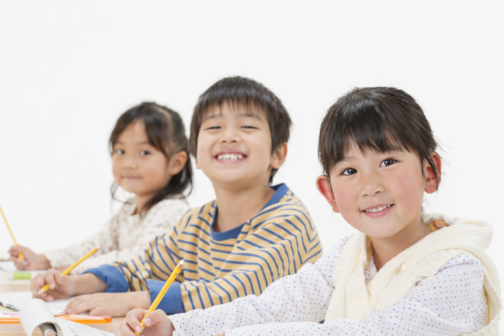 Children studying at school